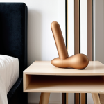 **Prompt:** A beautifully designed vibrator that looks like a modern sculpture displayed on a bedside table in a stylish Swedish apartment. Focus on clean lines, elegant finish, and the blurring of lines between art and function.  Scandinavian design elements, neutral color palette.