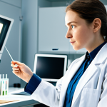 A female materials scientist in a pristine white lab coat over a professional, modest blouse and trousers, inside a brightly lit, state-of-the-art research laboratory. She holds a smooth, high-quality, non-porous abstract material sample with a thoughtful, focused expression. perfect anatomy, correct proportions, natural pose, well-formed hands, proper finger count, natural body proportions, professional photography, high quality, ultra detailed, cinematic lighting, safe for work, appropriate content, fully clothed, professional dress, modest clothing, professional, family-friendly.